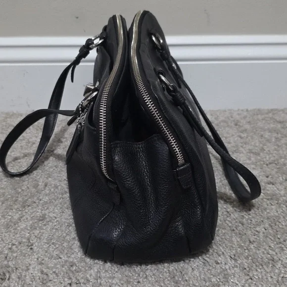 Coach Y2K Penelope Pebbled Leather Satchel Shoulder Bag Black Turnlock - Picture 6 of 13